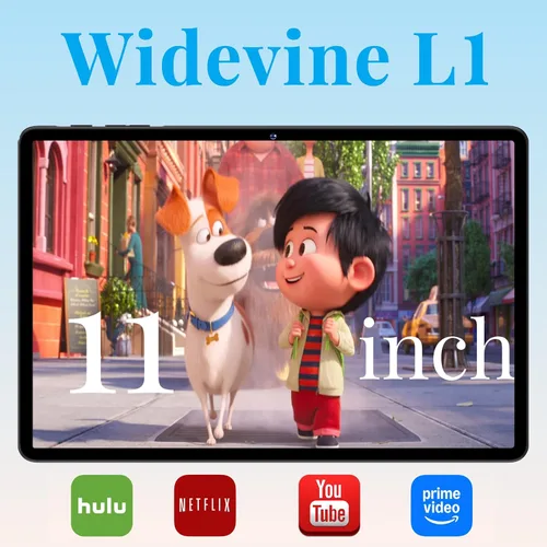 Miniatura 7 de Tablet de 11 pulgadas, tabletas Android 15 2025 con Octa Core, 24GB+256GB, cámara de 13+5MP, tabletas electrónicas con Widevine L1, batería de Negro
