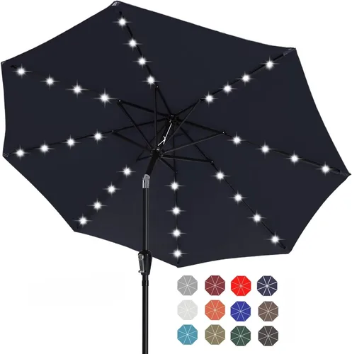 Miniatura 16 de ABCCANOPY Sombrillas solares duraderas para patio con 32 luces LED de 7.5 pies (beige claro)