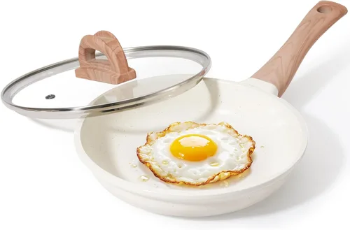 Miniatura 11 de Cacerola antiadherente de cerámica con tapa, olla pequeña antiadherente de 2.0 cuartos de galón con mango que se mantiene fresco, olla de cocción