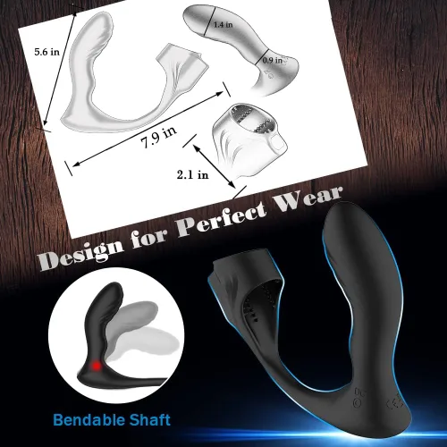 Miniatura 5 de Blended Climax Masajeador de próstata Vibrador para el pene Masculino Adulto Juguetes Sexuales para Hombres, Control Remoto Vibrador Consolador Anal
