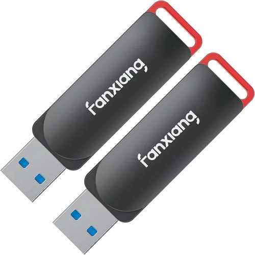 fanxiang Paquete de 2 unidades flash USB de 128 GB, unidades de pulgar de metal, USB 3.2 hasta 200 MB/s tipo A Memory Stick para almacenamiento y