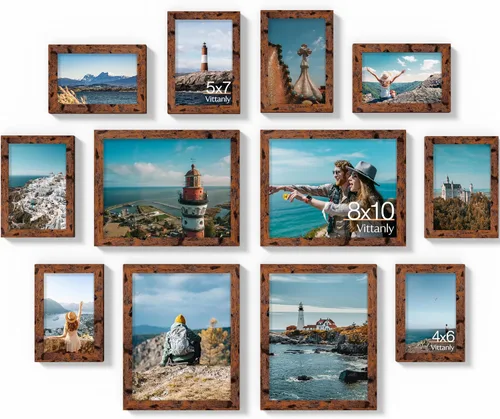 Miniatura 13 de Vittanly Paquete de 7 Marcos de Fotos, Marcos de Fotos Collage Decoración de Pared para Pared o Mesa, Múltiples Tamaños con 1 Pieza de 11x14
