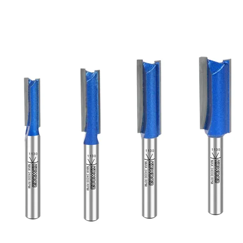 Plus Juego de brocas rectas de doble flauta, vástago de 1/4 de pulgada. Diámetro de corte en 1/4", 5/16", 3/8", 1/2". con carburo Kowood C3