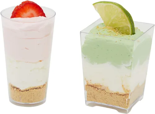 Miniatura 6 de Juvale Mini tazas de postre – 72 piezas de plástico transparente, 3 onzas y 5 onzas – Vasos desechables y reutilizables para postre y aperitivos