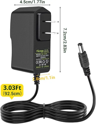 Miniatura 6 de Facmogu Paquete de 2 fuentes de alimentación de 12 V 1 A CA/CC, 100-240 V CA a CC 12 V 1 A, adaptador de pared de 12 W, 12 V, 1 amperio, convertidor