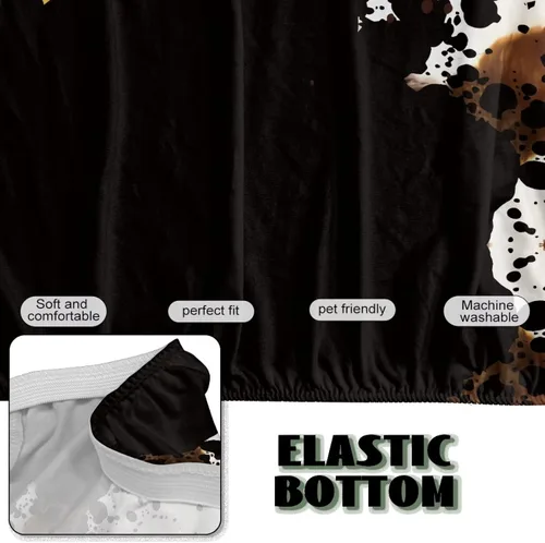 Miniatura 5 de Fundas para sofá cama con estampado de vaca marrón girasol con bandas elásticas para el hogar, sala de estar, fácil de instalar, antideslizante