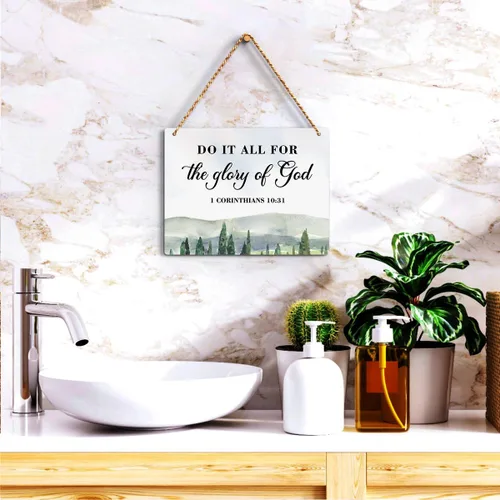 Miniatura 5 de Decoración inspiradora Do It All for the Glory of God 1 Corinthians 10:31, regalos cristianos, versículo bíblico, arte de pared, letrero colgante