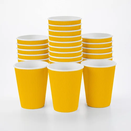 Miniatura 39 de Vasos de café de papel aislado de pared corrugada, 12 onzas, 12 onza, Negro