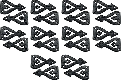 Miniatura 7 de Adonai Hardware Alleluia - Bisagras delanteras de hierro fundido antiguo (3.2 pulgadas x 10 unidades, negro mate) para puertas de granero, puertas