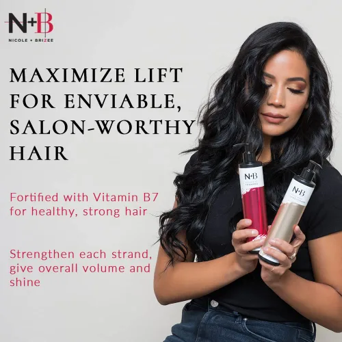 Miniatura 3 de Nicole + Brizee N+B Volume Shampoo + Acondicionador Set Sin sulfato Sin parabenos Fortalece, hidrata, da volumen, nutre Para todo