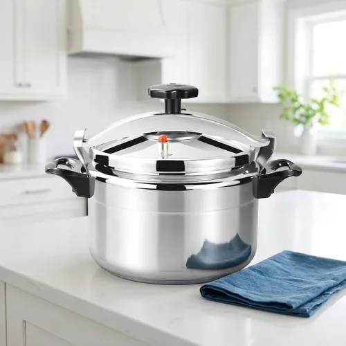 Miniatura 9 de PRETYZOOM Olla a presión de 11 cuartos de galón, acero inoxidable, con cerradura de una sola mano, con válvula de resorte, compatible con gas e