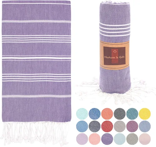 Miniatura 25 de Toalla de baño/playa (100% algodón,40x70 in), diseño turco 1 coral oscuro