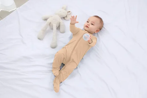 Miniatura 2 de Pijama con pies para bebé niño con mitones, rayón hecho de bambú, pijama de manga larga con cremallera de 2 vías