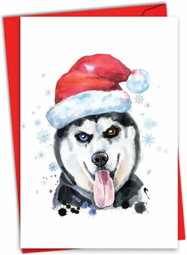 Miniatura 16 de The Best Card Company - Tarjeta de felicitación de Feliz Navidad con sobre (4.63 x 6.75 pulgadas) - Canine Antics C3194GXSG