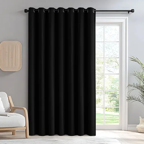 Miniatura 91 de IGEMAEVE Cortinas 100% opacas de 108 pulgadas de largo para dormitorio, juego de 2 paneles de cortinas opacas con bolsillo para barra y pestaña