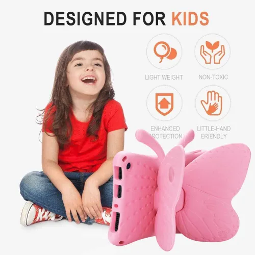 Miniatura 53 de FW Fire 7 - Funda para tablet para niños, Amazon Fire 7 2022, funda de mariposa con luz de atril, EVA, protección contra caídas, resistente, a