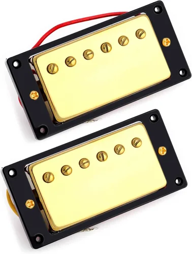 Miniatura 6 de Humbucker Pastillas de doble bobina de cuello y puente compatibles con guitarra eléctrica estilo LP para piezas de guitarra, juego de 2 piezas