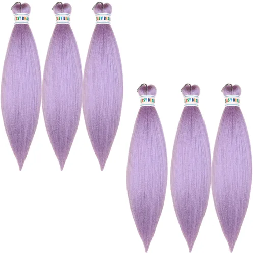 Miniatura 98 de Cabello estirado de fibra Kanekalon para trenzar con cabello humano, color oro rosado, 30 pulgadas