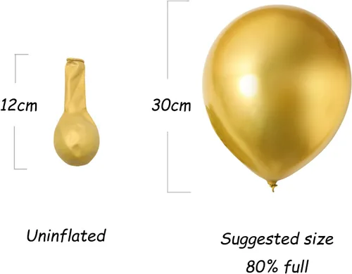 Miniatura 3 de KOMOREBI Globos dorados cromados de 12 pulgadas, 50 globos dorados metálicos, globos dorados brillantes, globos de látex metálicos cromados