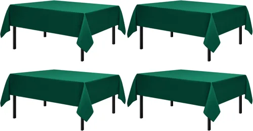 Miniatura 24 de Romanstile Mantel rectangular de poliéster, paquete de 2 manteles rectangulares de 60 x 84 pulgadas, resistentes a las manchas y a las arrugas, Negro
