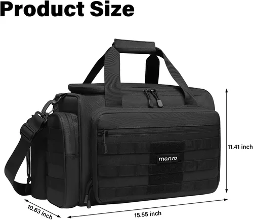 Miniatura 5 de MOSISO Bolsa táctica para pistola, bolsa de lona de gran alcance para pistolas y equipo, bolsa de transporte con asa y correa de hombro