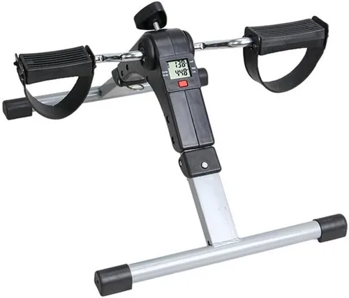 Ejercitador de pedal de pie y pierna de brazo de EE. UU. Plegable debajo del escritorio Bicicleta estática (gris)