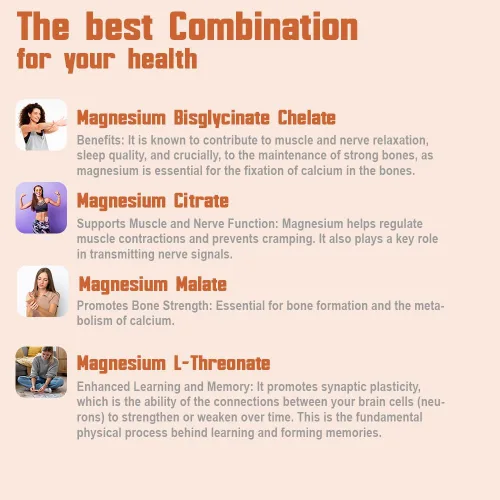 Miniatura 4 de Health Dose Triple Magnesium Complex 1000 mg Mezcla de L-treonato, bisglicinato, citrato y malato Apoyo para la relajación muscular, el sueño