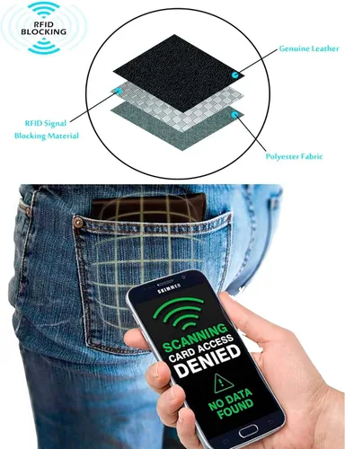 Miniatura 9 de DiLoro Billetera de cuero delgada para hombre con bolsillo plegable y tecnología de bloqueo RFID, Firenze Negro, Classic