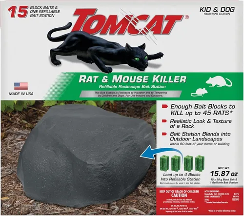 Miniatura 14 de Tomcat Rat & Mouse Killer - Estación desechable resistente para niños y perros, 1 estación de cebo prellenada lista para usar