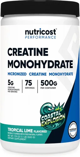 Miniatura 6 de Monohidrato de creatina Nutricost, 100 porciones, 0,18 oz por porción, monohidrato de creatina pura, Paquete de 1, 1