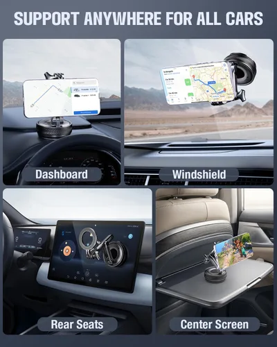 Miniatura 11 de Soportes magnéticos para teléfono para tu automóvil, soporte de teléfono mejorado al vacío de 360°, 108+LBS de succión más fuerte y 3000gf