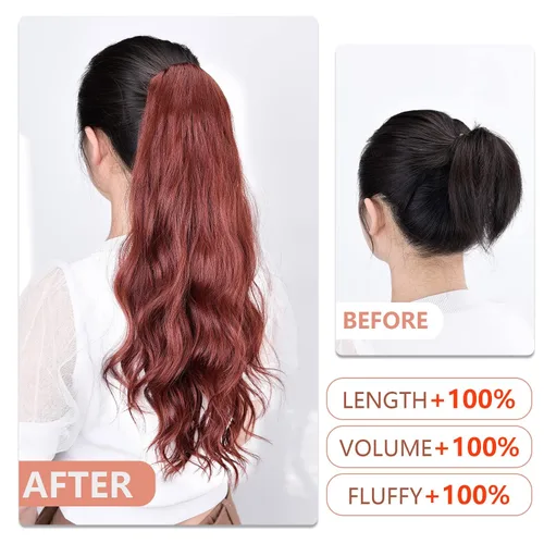 Miniatura 247 de Extensiones de cola de caballo de cabello rubio, extensiones de cola de caballo para mujer, pinza de extensiones de cabello rizado de 12 pulgadas
