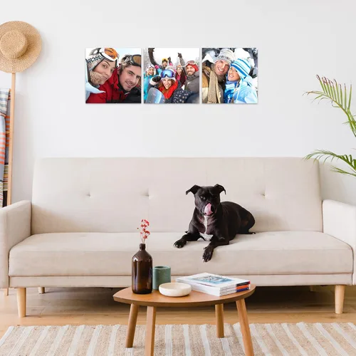 Miniatura 3 de CCWACPP Arte personalizado en lienzo con 3 fotos de retratos familiares de perros para boda, impresiones en lienzo, póster personalizado, decoración