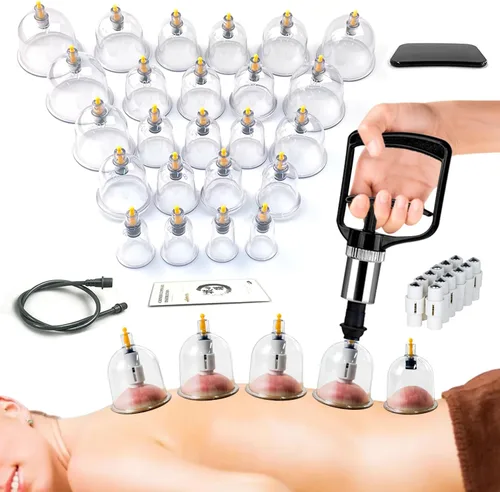 Juego de ventosas para terapia de masaje, kit de ventosas para celulitis corporal, 24 ventosas de succión