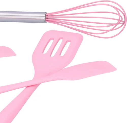 Miniatura 8 de Juego de utensilios de cocina de silicona, juego de espátulas de silicona antiadherentes resistentes al calor, incluye batidor de huevos, pala