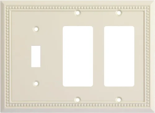 Miniatura 24 de Henne Bery Sunken Pearls - Placa de interruptor/placa de pared y cubierta de salida (decorador individual, 2 unidades, negro mate)
