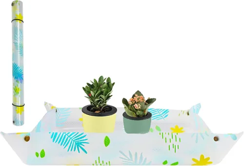 Miniatura 7 de Herda Tapete de tierra de trasplante/maceta de 32.4 pulgadas para plantas de interior, bandeja para macetas más gruesa para plantas de casa