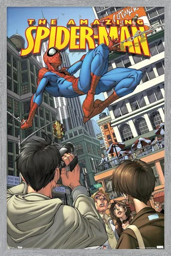 Miniatura 8 de Trends International Marvel Comics Spider-Man - Póster de pared definitivo, 14.725 x 22.375 pulgadas, versión enmarcada de madera de granero