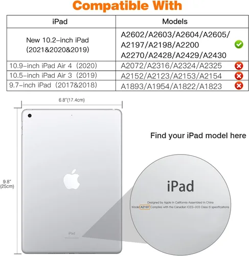 Miniatura 2 de MoKo Funda para iPad de 10.2 Pulgadas iPad 9ª Generación 2021/ iPad 8ª Generación 2020/ iPad 7ª Generación 2019, [Servicio Pesado] A Prueba