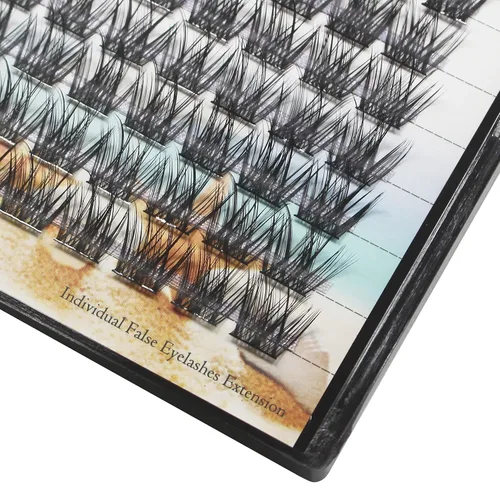 Miniatura 2 de Extensiones de pestañas postizas 3D con bandeja grande, aspecto natural, base fina, tallo ancho, pestañas postizas ligeras, de 0.315-0.709 in a