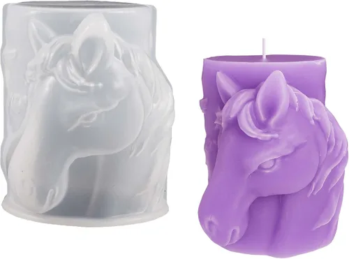 Miniatura 2 de Molde de silicona para fundición de resina de animal en forma de cilindro de Pegaso para decoración del hogar y fabricación de velas, molde