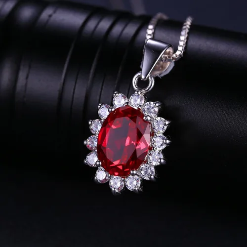 Miniatura 78 de JewelryPalace Princess Diana Kate Middleton Natural Amethyst Citrine Garnet Peridot Topaz Created Ruby Sapphire Simulated Emerald Pendant Necklace