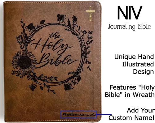 Miniatura 5 de Biblia grabada a mano con letras y láser NIV Journaling, regalo personalizado, grabado de nombre personalizado disponible