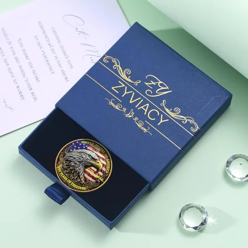 Miniatura 7 de Medalla Conmemorativa del 250 Aniversario de EE. UU. - Mercancía de América 250 con Águila Americana y Bandera de EE. UU. 250 Años de Libertad