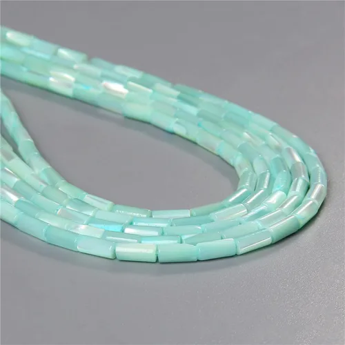 Los granos naturales del espaciador del tubo del grano de Shell de agua dulce teñidos madre de perlas flojas para la fabricación de la joyería, 1
