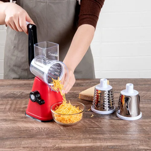 Miniatura 5 de Restaurantware Met Lux - Rallador de queso de 11 x 7 x 6 pulgadas con asa, 1 rallador de queso giratorio de alta resistencia, trituradora
