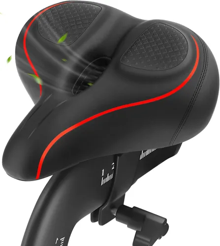 Miniatura 9 de Asiento de bicicleta de gran tamaño, asiento de bicicleta ancho para comodidad de mujeres y hombres, sillín de bicicleta universal impermeable