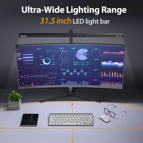 Miniatura 2 de Quntis Lámpara de escritorio LED, lámpara de escritorio con abrazadera de arquitecto para oficina en casa, iluminación de oficina brillante de 31.5