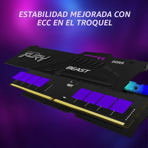Miniatura 2 de Kingston FURY Beast - Memoria de escritorio RGB 32 GB (2 x 16 GB) 6000MT/s DDR5 CL30 AMD EXPO Kit de 2 KF560C30BBEAK2-32