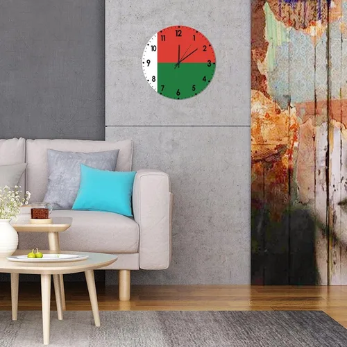 Miniatura 506 de Cheyan Reloj de pared con bandera de Canadá de 12 pulgadas, silencioso, sin tictac, de PVC, funciona con pilas, reloj redondo decorativo, regalo
